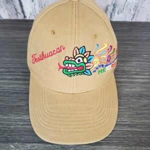 Teotihuacan, Mexico Aztec Dragon Tan Baseball Hat OSFM EXCELLENT Pre-owned
